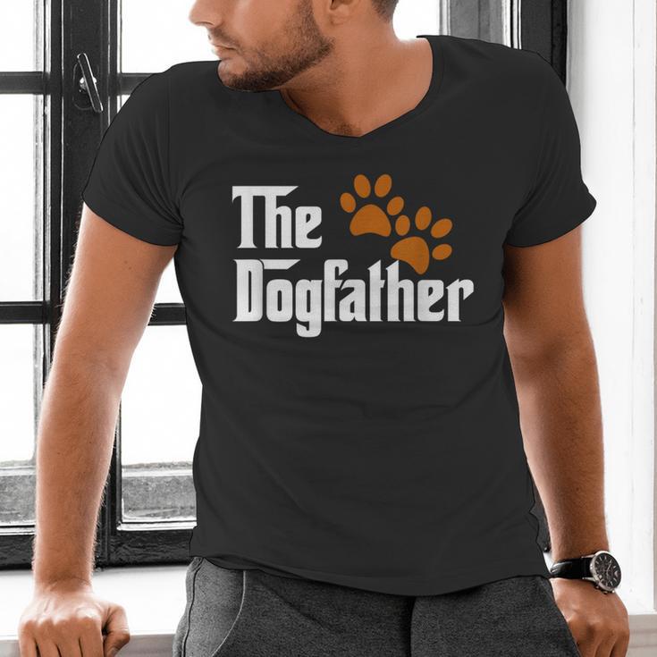 Cool Dog Dad Dog Father Shirt The Dogfather T-Shirt Men's V-Neck T-Shirt