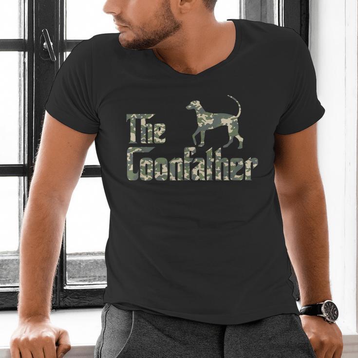 Coonfather Coon Hunting Dogs Coonhound Dad Men's V-Neck T-Shirt