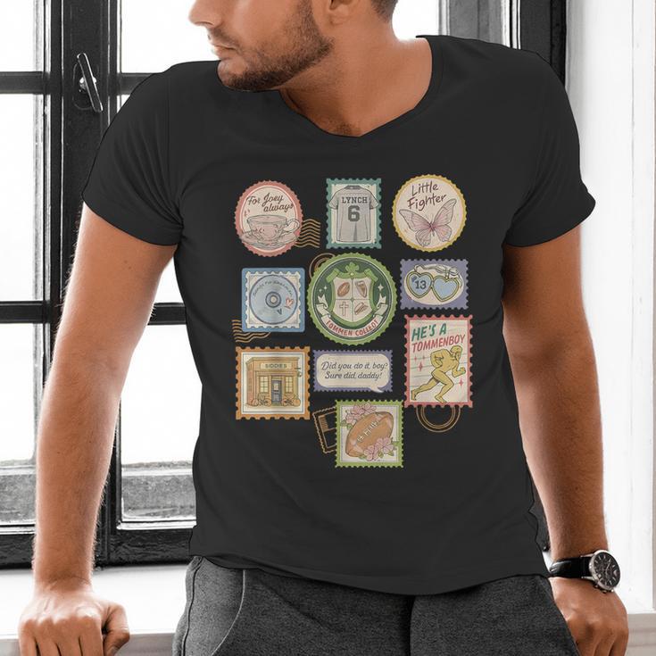 Coquette Boys Of Tommen Books Stamp Tommen College Tees Men's V-Neck T-Shirt