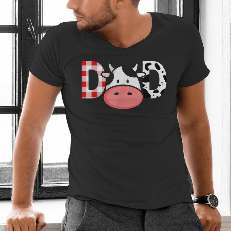Cow Mom Or Dad Birthday Farm Birthday Party Men's V-Neck T-Shirt