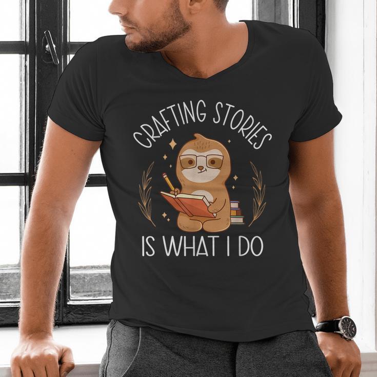 Crafting Stories Is What I Do Reading Writing Book Author Men's V-Neck T-Shirt