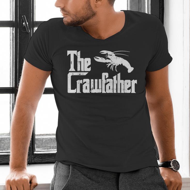 Crawfish The Crawfather Crayfish Parody Dad Papa Men Men's V-Neck T-Shirt Crawfish The Crawfather Crayfish Parody Dad Papa Men Men's V-Neck T-Shirt