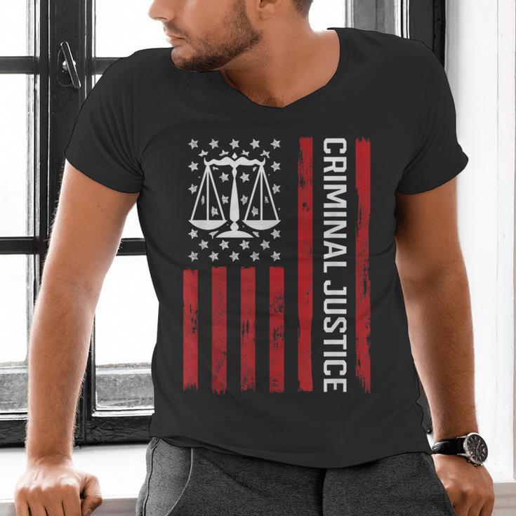 Criminal Justice Major College Student Graduate Graduation Men's V-Neck T-Shirt