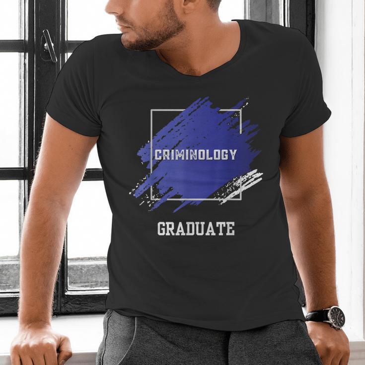 Criminology Graduation Graduated Degree University Student Men's V-Neck T-Shirt