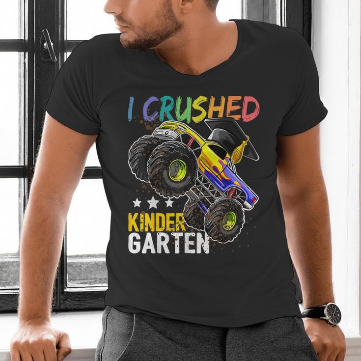 I Crushed Kindergarten Monster Truck Graduation Boys Small Men's V-Neck T-Shirt