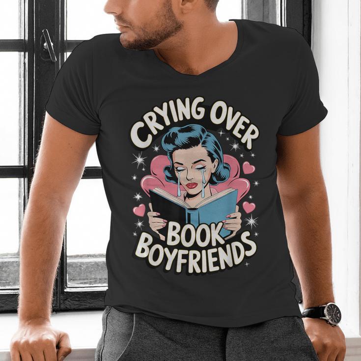 Crying Over Book Boyfriends Men's V-Neck T-Shirt