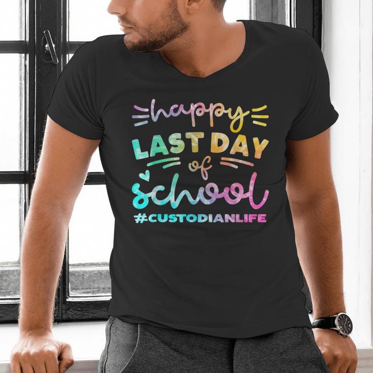 Custodian Life Graduation Day Last Day Of School Tie Dye Men's V-Neck T-Shirt