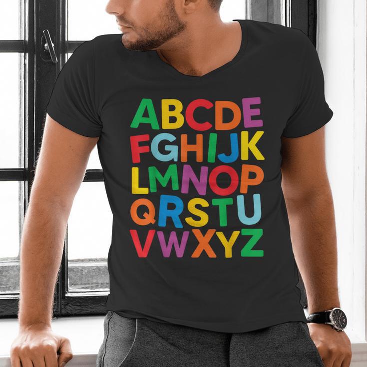 Cute ABCs Shirt Alphabet Colorful Letters Reading Books Kids Men's V-Neck T-Shirt Cute ABCs Shirt Alphabet Colorful Letters Reading Books Kids Men's V-Neck T-Shirt