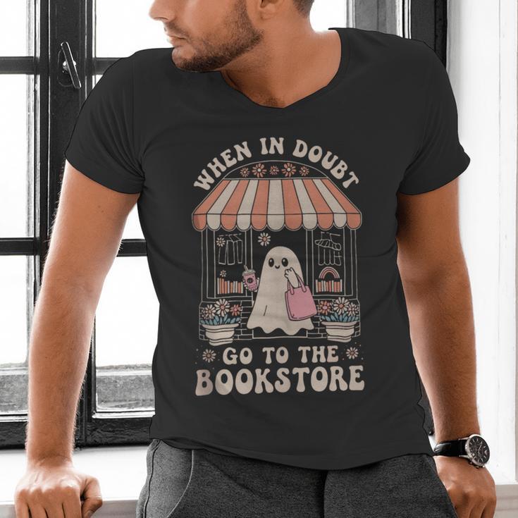 Cute Bookstore Ghost Retro Women Book Lovers Men's V-Neck T-Shirt Cute Bookstore Ghost Retro Women Book Lovers Men's V-Neck T-Shirt