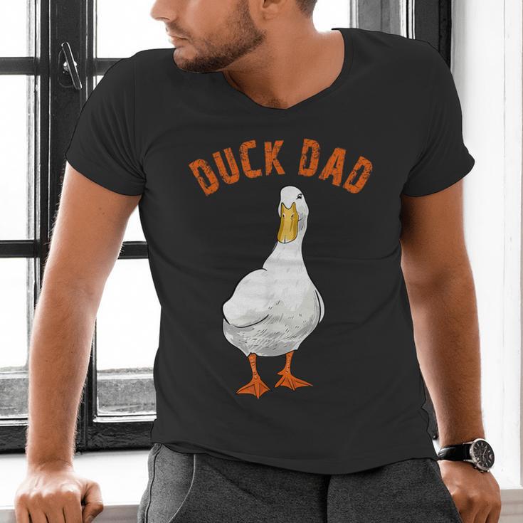 Cute Duck Dad Lover Illustration Duck Owner Men's V-Neck T-Shirt