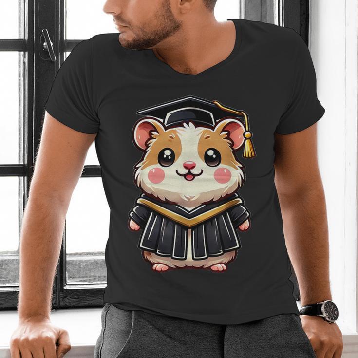 Cute Hamster Graduation Men's V-Neck T-Shirt