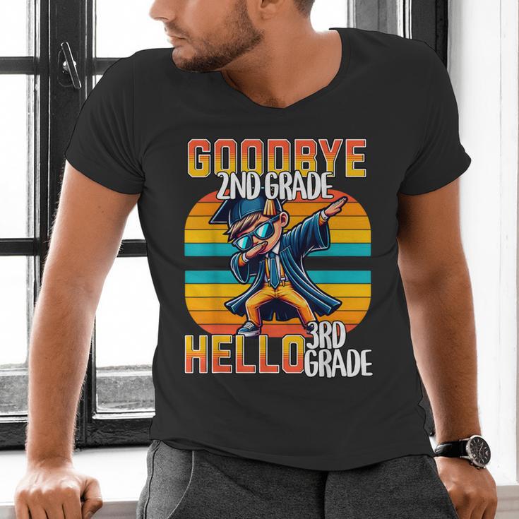 Dabbing Boy Goodbye 2nd Grade Hello 3rd Grade Graduation Men's V-Neck T-Shirt