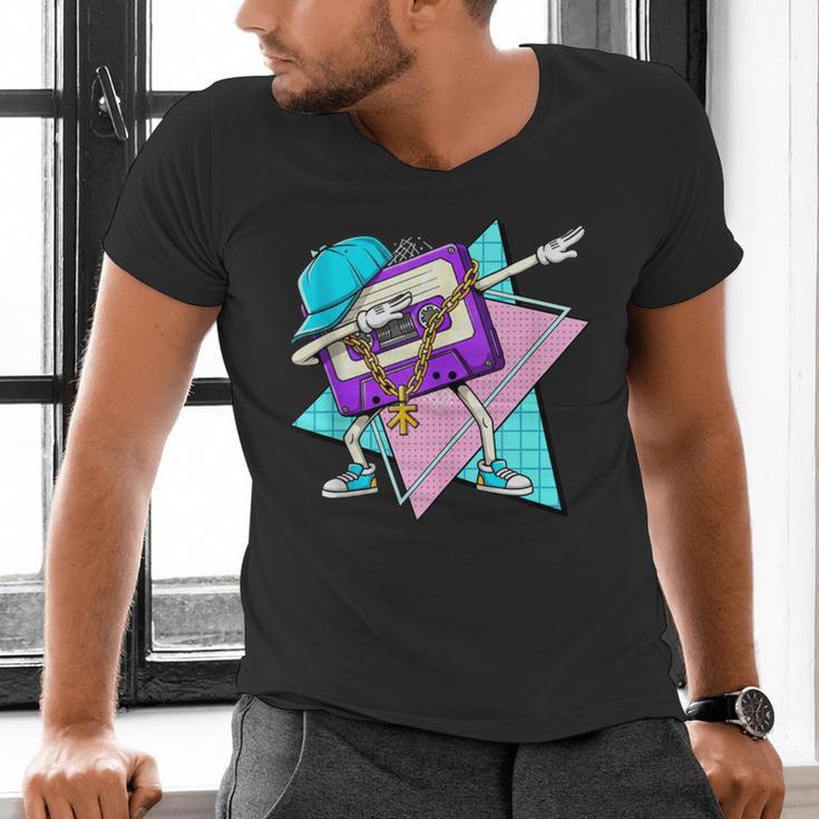 Dabbing Cassette Tape 70s 80s 80s Outfit Nostalgia Men's V-Neck T-Shirt