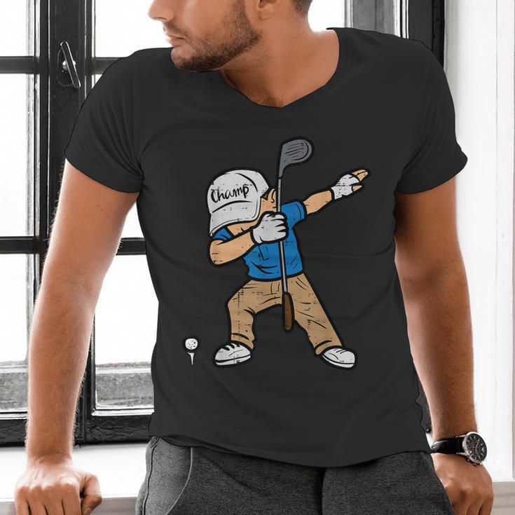 Dabbing Golfer Golfing Golfer Dad Men Boys Kids Youth Men's V-Neck T-Shirt Dabbing Golfer Golfing Golfer Dad Men Boys Kids Youth Men's V-Neck T-Shirt