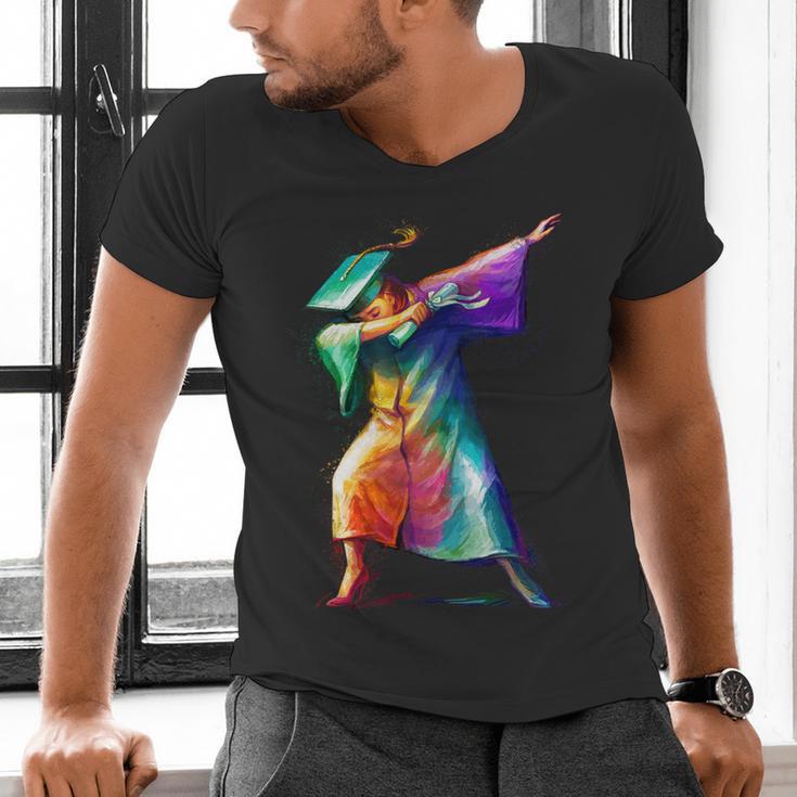 Dabbing Graduation Women Men's V-Neck T-Shirt