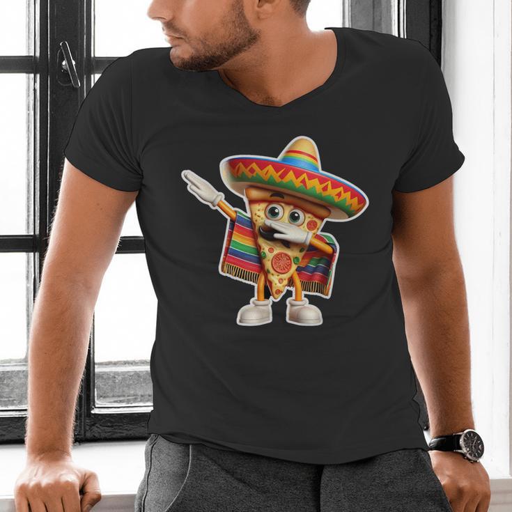 Dabbing Mexican Pizza Dance Food Lover Graduation Men's V-Neck T-Shirt