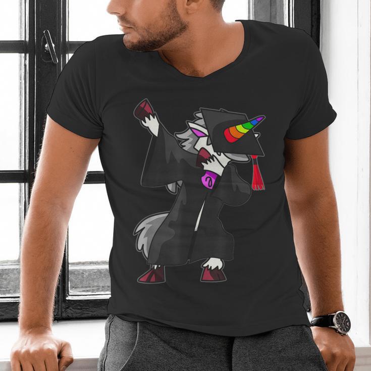 Dabbing Unicorn Cap And Gown Graduate 2021 Graduation Day Men's V-Neck T-Shirt