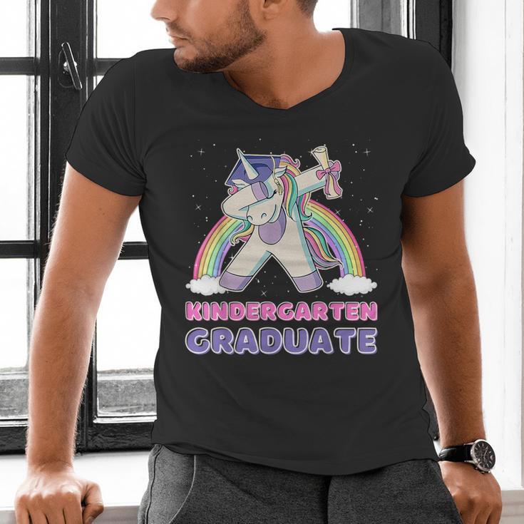 Dabbing Unicorn Kindergarten Graduation Dab Dance Girl Men's V-Neck T-Shirt