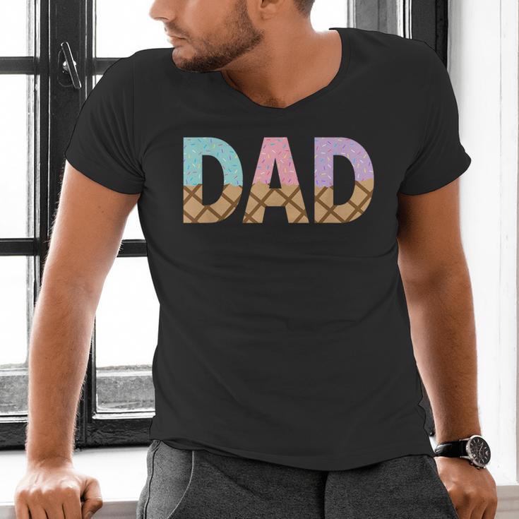 Dad Of 1st First Birthday Girl Ice Cream Men's V-Neck T-Shirt