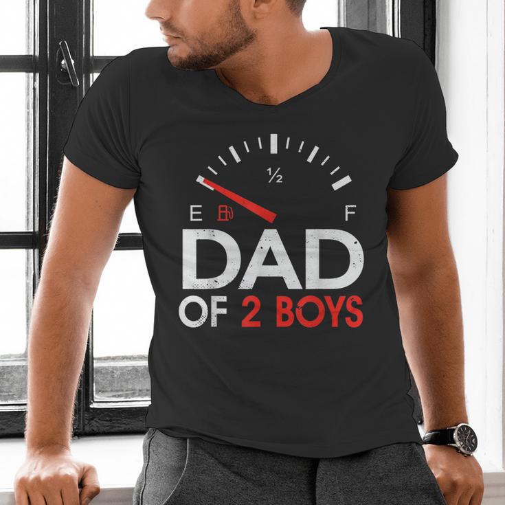 Dad Of 2 Boys Fuel Gas Gauge Father Of Two Sons Men Men's V-Neck T-Shirt