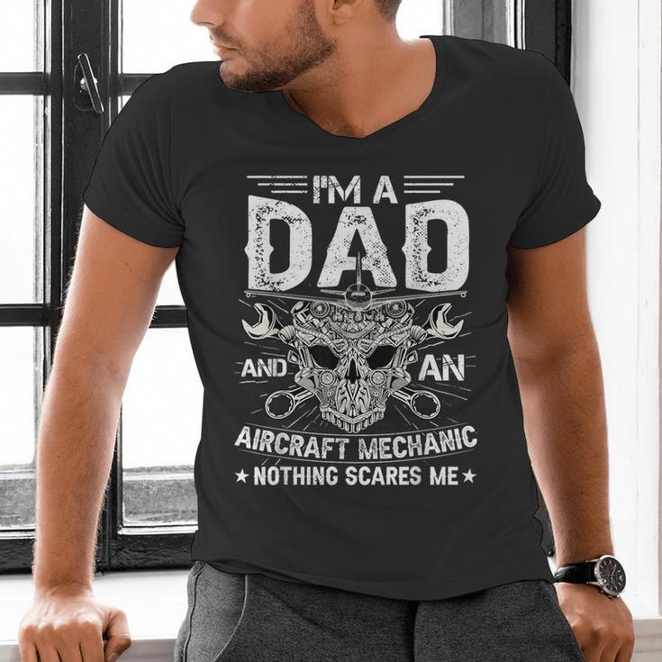 Dad Airplane Plane Aviation Aircraft Mechanic Men's V-Neck T-Shirt Dad Airplane Plane Aviation Aircraft Mechanic Men's V-Neck T-Shirt