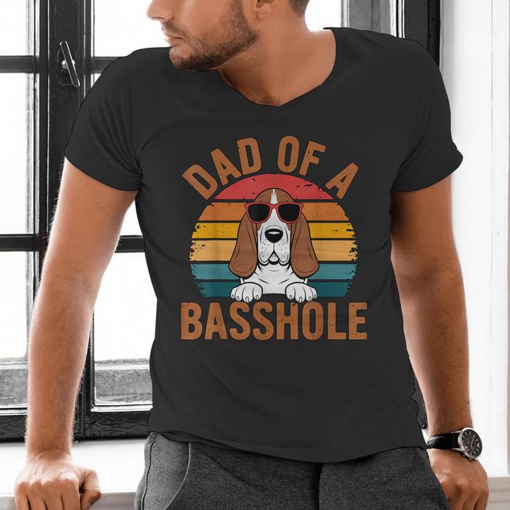 Dad Of a Basshole Basset Hound Owner Men's V-Neck T-Shirt Dad Of a Basshole Basset Hound Owner Men's V-Neck T-Shirt