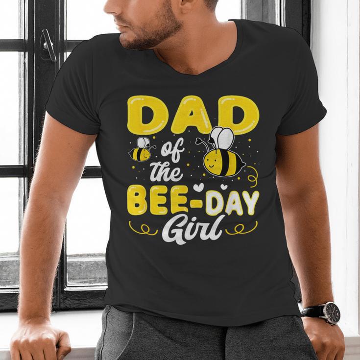 Dad Of The Bee Day Girl Hive Party Matching Birthday Sweet Men's V-Neck T-Shirt