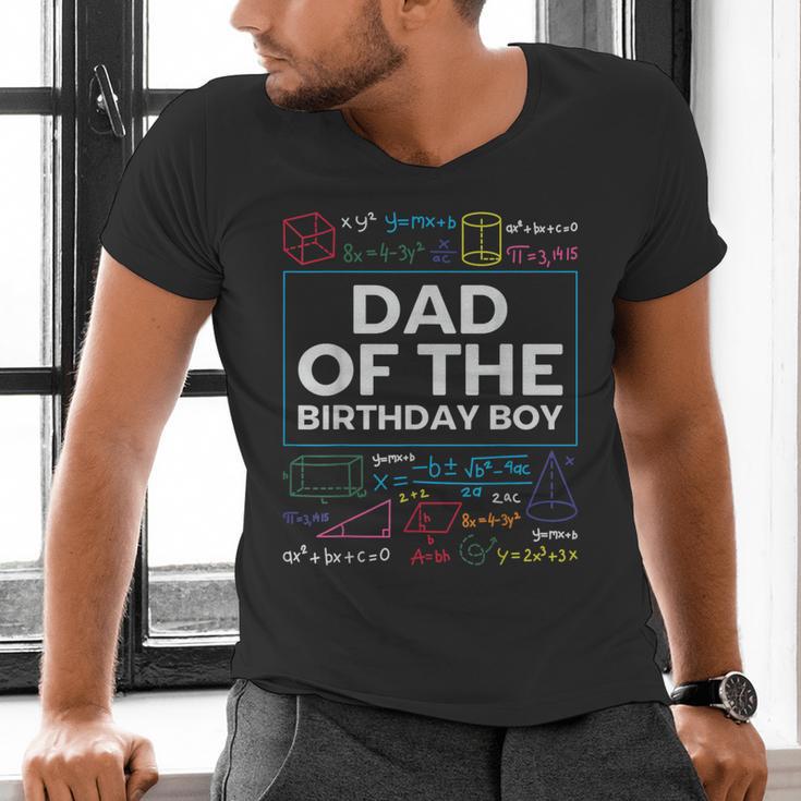 Dad Of The Birthday Boy 10th Birthday Math Party Outfit Men's V-Neck T-Shirt
