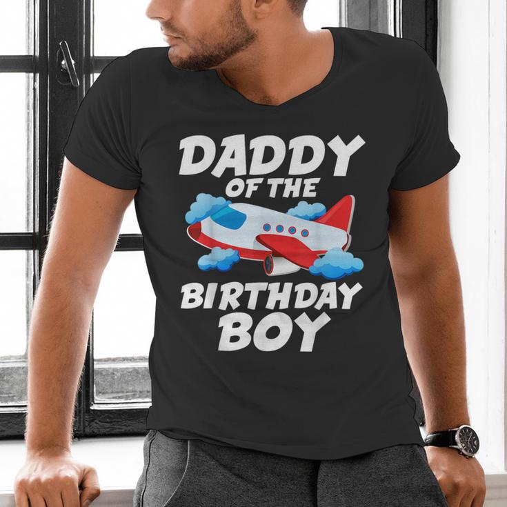 Dad Of The Birthday Boy Airplane Men's V-Neck T-Shirt