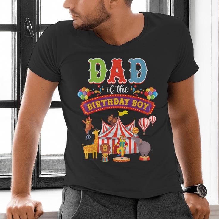 Dad Of The Birthday Boy Carnival Circus 1st Birthday Party Men's V-Neck T-Shirt