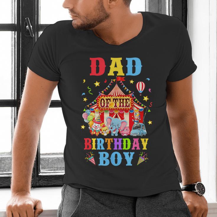 Dad Of The Birthday For Boy Circus Carnival Theme Party Men's V-Neck T-Shirt