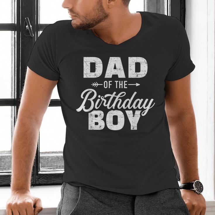 Dad Of The Birthday Boy Matching Family Party Men's V-Neck T-Shirt
