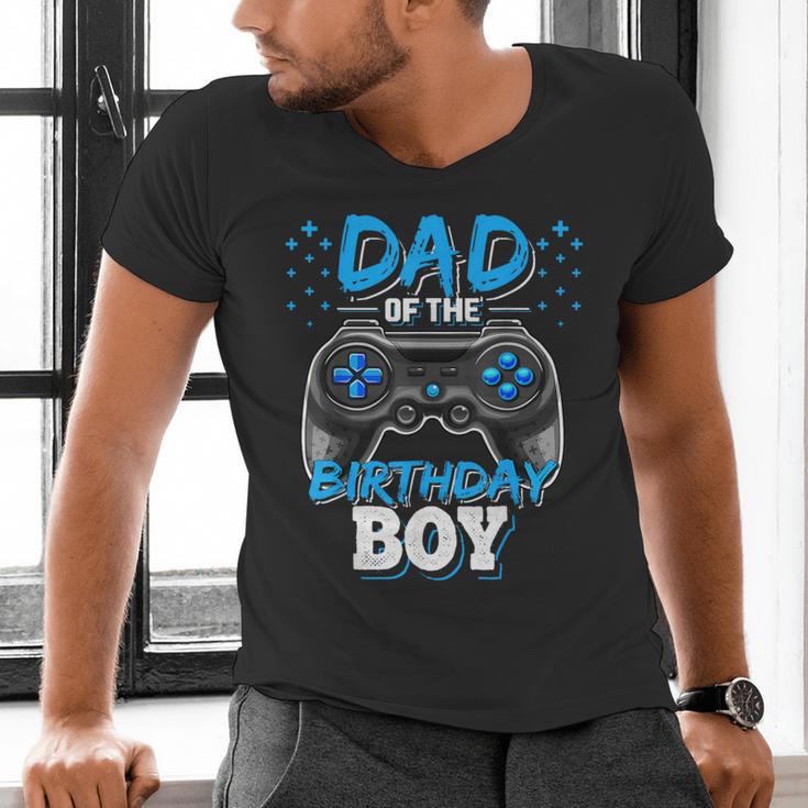 Dad Of The Birthday Boy Matching Video Gamer Birthday Party Men's V-Neck T-Shirt