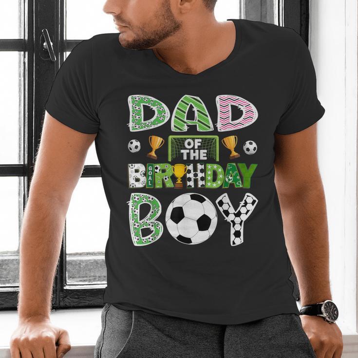 Dad Of The Birthday Boy Soccer Player Game Day Men's V-Neck T-Shirt
