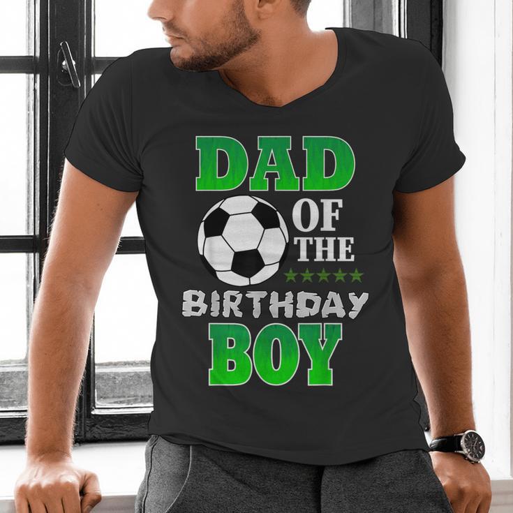 Dad Of The Birthday Boy Soccer Stars Outfit Men's V-Neck T-Shirt