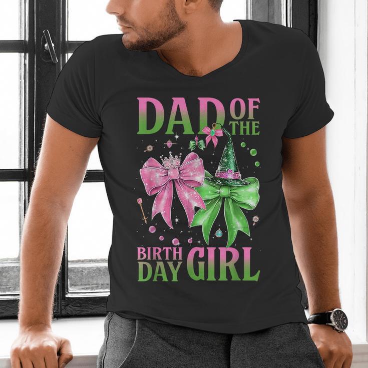 Dad Of The Birthday Girl Coquette Matching Family Party Men's V-Neck T-Shirt