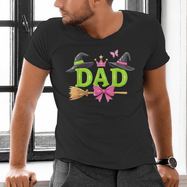 Dad Of The Birthday Girl Witch Family Party Decorations Men's V-Neck T-Shirt