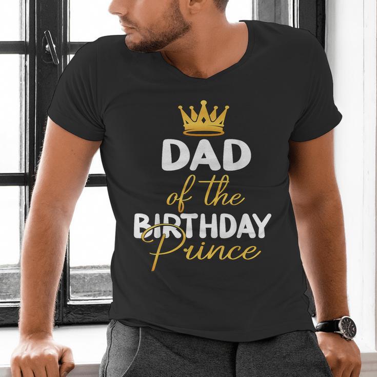 Dad Of The Birthday Prince Boy Bday Party Idea For Him Men's V-Neck T-Shirt