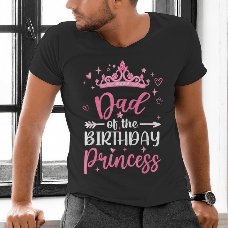 Dad Of The Birthday Princess Birthday Girl Kid Family Men's V-Neck T-Shirt