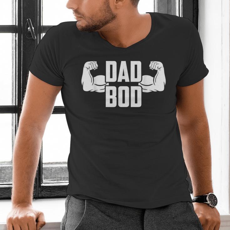 Dad Bod Muscle Strong Man Daddy Fathers Day Men's V-Neck T-Shirt Dad Bod Muscle Strong Man Daddy Fathers Day Men's V-Neck T-Shirt