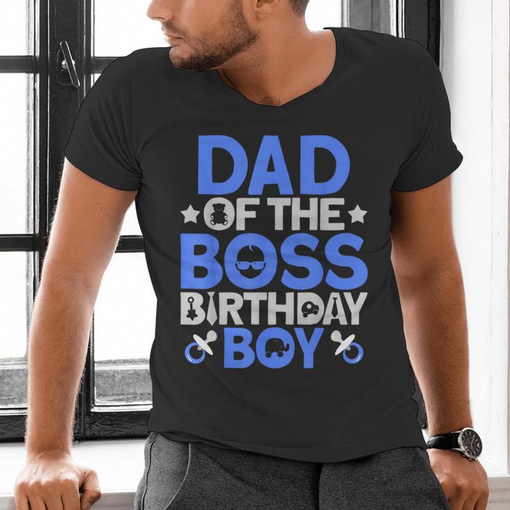 Dad Of The Boss Birthday Party Outfit Like A Boss Dad Men's V-Neck T-Shirt