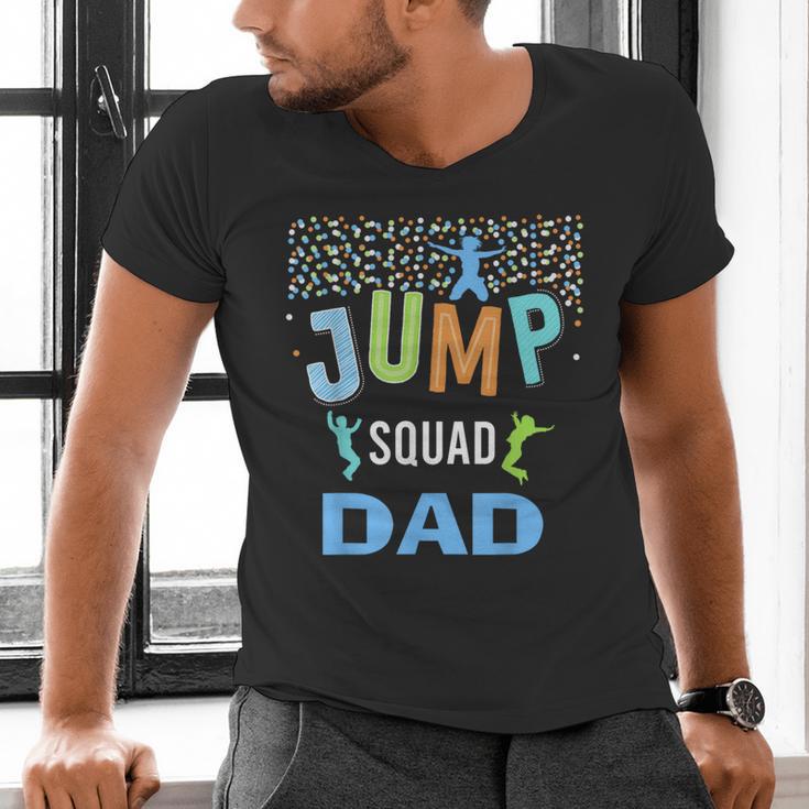 Dad Daddy Jump Squad Birthday Boy Trampoline Jumper Bday Men's V-Neck T-Shirt