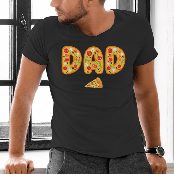 Dad Daddy Matching Birthday Squad Crew Pizza Family Men's V-Neck T-Shirt
