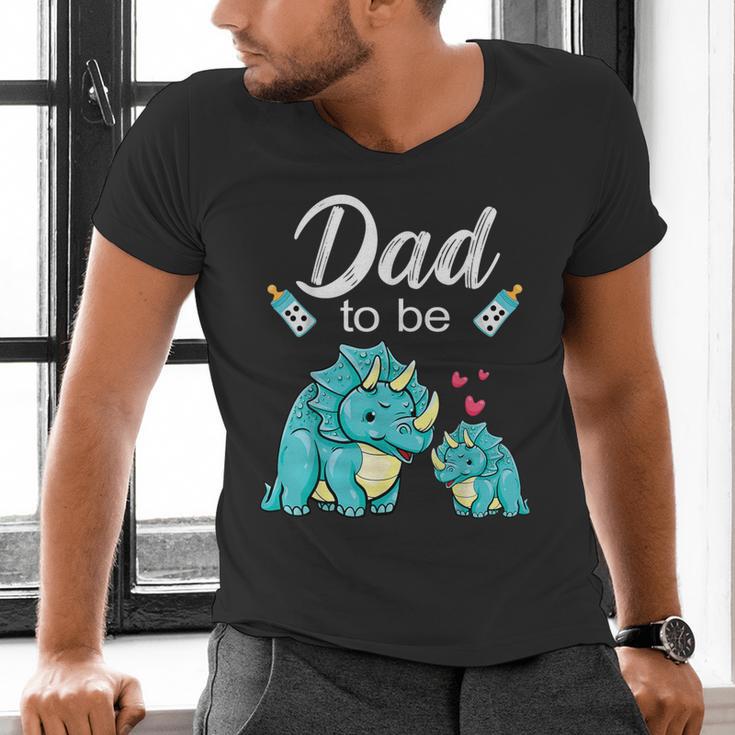 Dad To Be Dinosaur Baby Shower For Boy Men's V-Neck T-Shirt