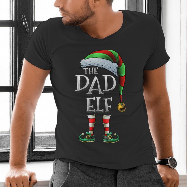 The Dad Elf Shirt Matching Family Dad Christmas Elf Men's V-Neck T-Shirt