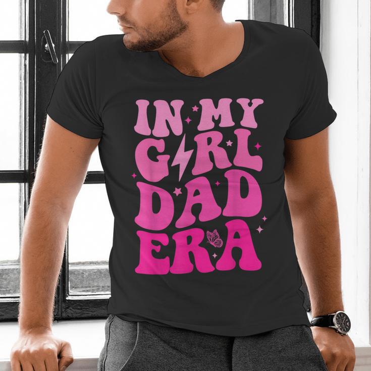In My Dad Era Girl Groovy Retro Papa Fathers Day Men's V-Neck T-Shirt
