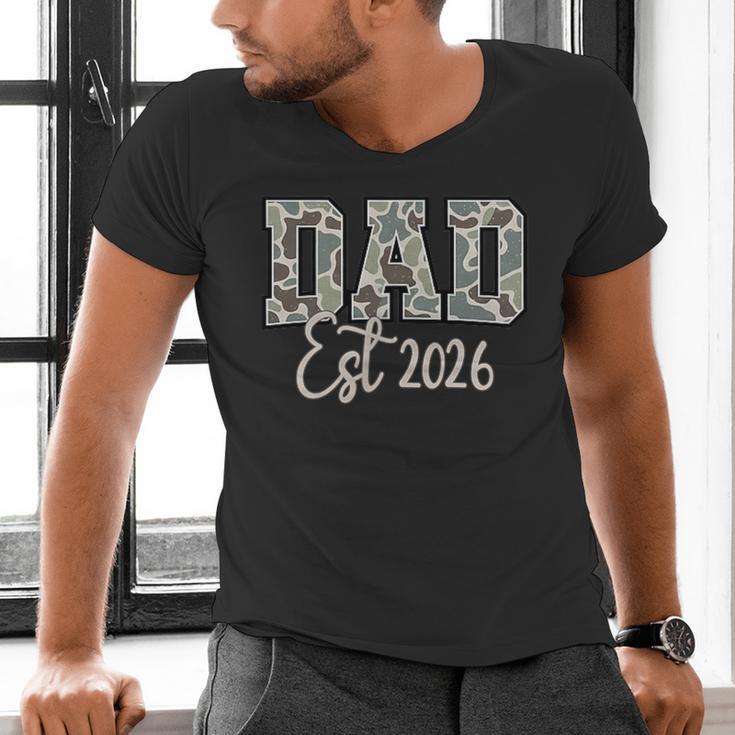Dad Est 2026 Camo Old School Men Father's Day Dada Men's V-Neck T-Shirt Dad Est 2026 Camo Old School Men Father's Day Dada Men's V-Neck T-Shirt