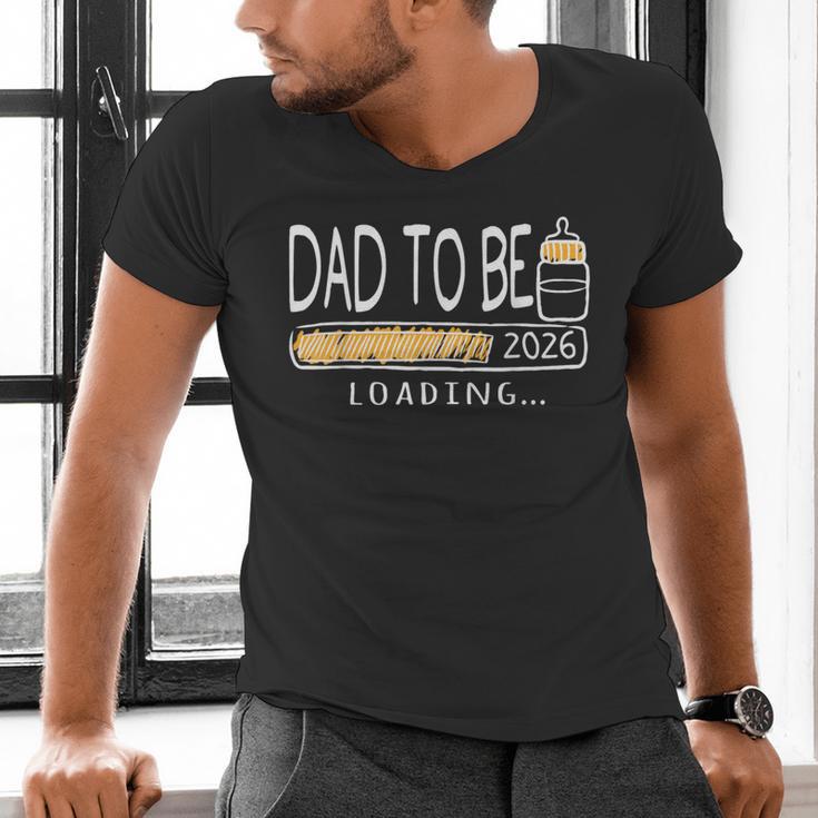 Dad Est 2026 Daddy To Be Promoted To Daddy Soon To Be Dad Men's V-Neck T-Shirt