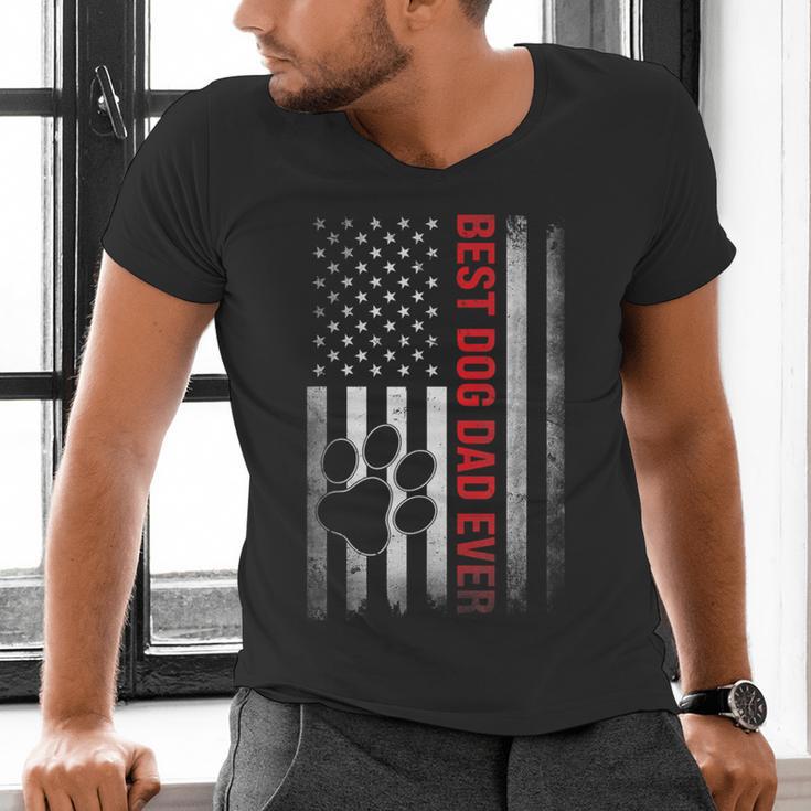 Dad Fathers Day Dog Dad Men's V-Neck T-Shirt Dad Fathers Day Dog Dad Men's V-Neck T-Shirt