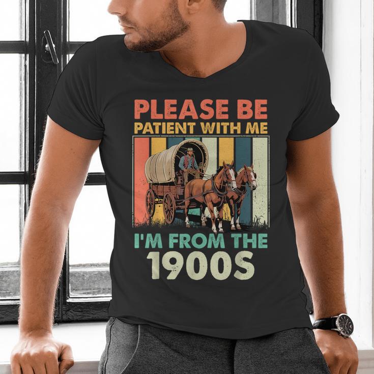 Dad Fathers Day Please Be Patient I'm From The 1900s Men's V-Neck T-Shirt Dad Fathers Day Please Be Patient I'm From The 1900s Men's V-Neck T-Shirt